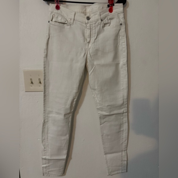 7 For All Mankind Women's Off-White Skinny Jeans - Picture 1 of 4